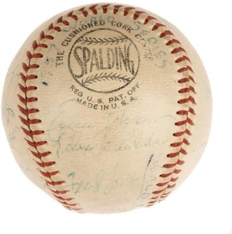 1957 Milwaukee Bátrabbak World Series Champs Csapat Aláírt Baseball Hank Aaron SZÖVETSÉG - Dedikált Baseball