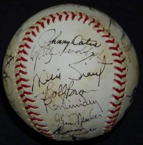 1980 Yankees Reggie Jackson Liba Gossage Elston Howard Csapat Aláírt Baseball SZÖVETSÉG - Dedikált Baseball