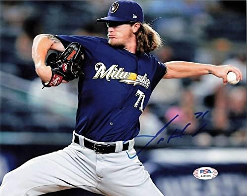 Josh Hader aláírt 8x10 fotó PSA/DNS-Milwaukee Brewers Aláírt - Dedikált MLB Fotók