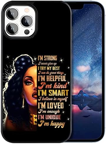 Felhatalmazást kap a Fekete Nők Afro-Amerikai Inspiráló Idézetek - Erős Vagyok iPhone 14 13 12 11Pro Max XR 8 Plusz Samsung