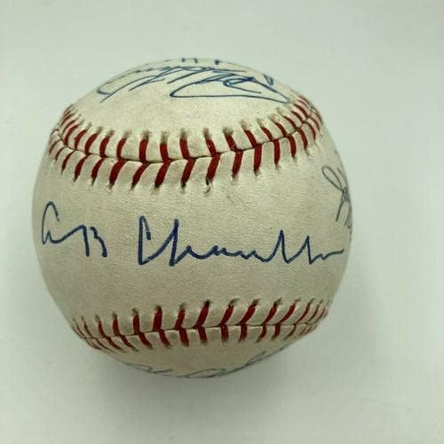 Gyönyörű Willie Mays Hank Aaron Hall Of Fame Legendák Aláírt 1970-es Baseball SZÖVETSÉG - Dedikált Baseball