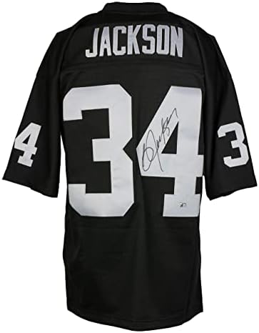 Bo Jackson Aláírt Oakland Raiders Mitchell & Ness-i Foci Mez Fanatikusok - Dedikált NFL Mezeket