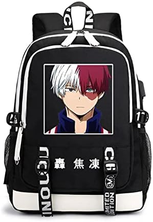 Anime Hátizsák, válltáska Töltés USB Port Unisex Anime Iskola Bookbag Laptop Hátizsák Daypack (D)
