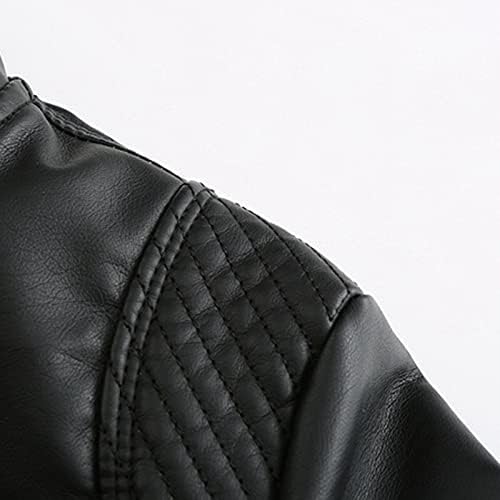 PRDECEXLU Teljes Ujjú Kabát Női Szórakoztató Túra Téli Kabátok Comfort Lágy egyszínű Mock Nyak Zsebek Bőr Kabát
