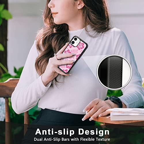 Rózsaszín Hibiszkusz Telefon Esetében Kompatibilis az iPhone 11 6.1 Inch - Ütésálló Védő TPU Aranyos Virág Nyomtatott Telefon