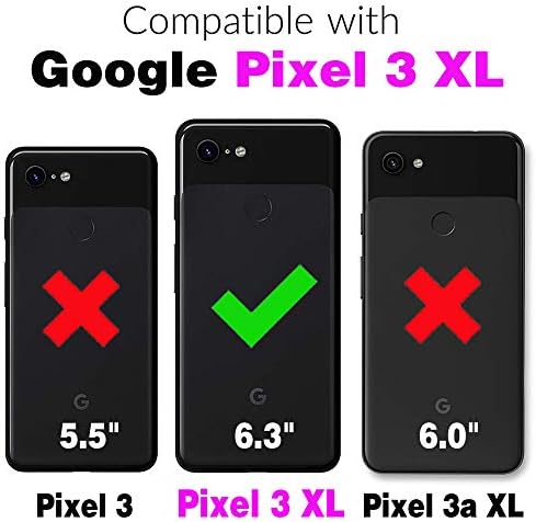 Telefon Esetében a Google Pixel 3 XL Tárca Esetben Edzett Üveg kijelző Védő fólia, valamint a Bőr Mágneses Slim Flip Cover