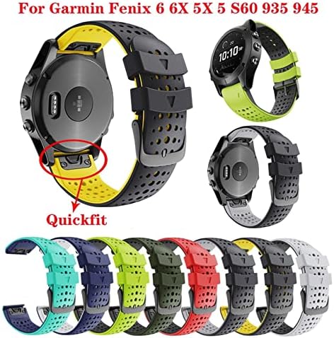 DJDLFA Színes Quickfit Watchband Szíj, A Garmin Fenix 7 7 5 5 3 3 HR 945 Fenix 6 6X Watch Szilikon Easyfit Csukló Zenekar
