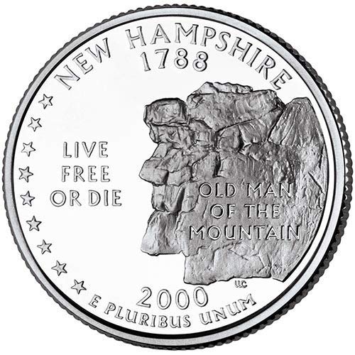 2000 P BU New Hampshire Állam Negyed Választás Uncirculated MINKET Menta