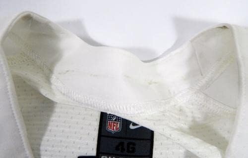 2013-ban a San Francisco 49ers Üres Játék Kiadott Fehér Jersey 46 DP45577 - Aláíratlan NFL Játék Használt Mezek