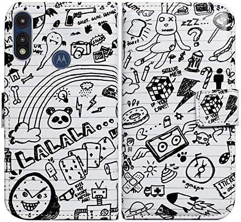 Bcov Moto E 2020-Ra az Esetben,Motorola E Ügy, Fekete Panda Minta Bőr Flip tok Pénztárca Fedezi a Kártya Foglalat Jogosultja