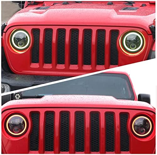 DDUOO A Jeep JL Fényszórók, 7inch RGB LED Halo Fényszórók 9inch JL Fényszóró Adapter Minden-Állítható Tartóval a Jeep Wrangler