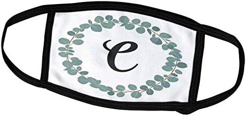 3dRose Levelet C Monogram Eukaliptusz Levelek Koszorú Elegáns Zöld - Arcát Takaró (fc_261585_2)