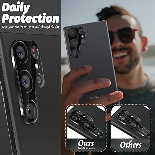 (3 Csomag) Orzero Kompatibilis a Samsung Galaxy S23 Ultra 5G Kamera Lencséjét Védő, Edzett Üveg 9 Keménység HD Anti-Semmiből