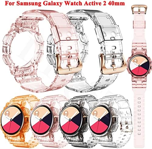 IRJFP TPU Áttetsző Sáv+az Esetben Watchband Pántok Samsung Galaxy Aktív 2 40mm Sport Szíj Esetben