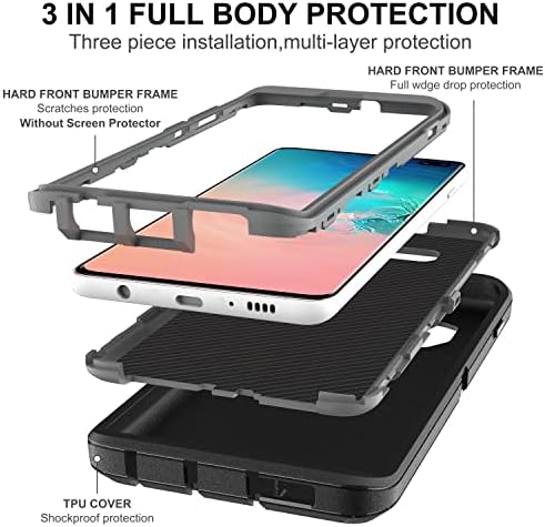 HONG-AMY Galaxy S10 Plusz az Esetben, S10, Plusz az Esetben a Saját Gyógyító Rugalmas TPU Screen Protector [2 Csomag], 3