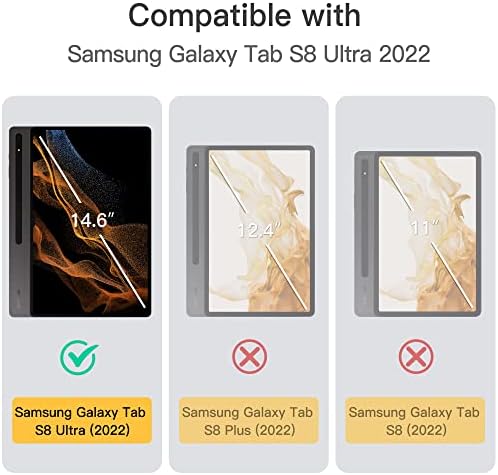 JETech Esetben a Samsung Galaxy Tab S8 Ultra 14.6-Es 2022 S tolltartó, Vékony, Folio Stand Védő Tabletta Fedezi, Multi-Angle