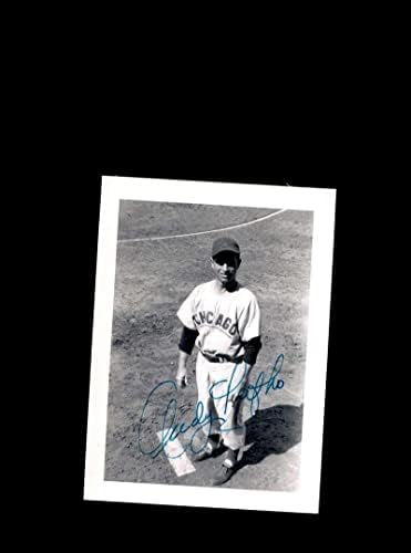 Andy Pafko SZÖVETSÉG Coa Aláírt Vintage 4x5 1950-es Chicago Cubs Eredeti Fotó - Dedikált MLB Fotók