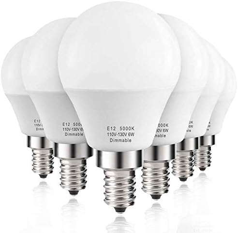 Prosperbiz E12 Szabályozható 6 watt (60w Egyenértékű) LED Izzók, A15 Mennyezeti Ventilátor Izzók Nappali fény Fehér 5000K,