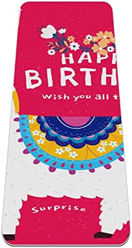 Siebzeh Boldog Születésnapot Rózsaszín Láma, Alpaka Prémium Vastag Jóga Szőnyeg Környezetbarát Gumi Health&Fitness Csúszásmentes