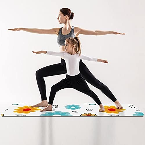 Vastag, Csúszásmentes Gyakorlat & Fitness 1/4 jóga szőnyeg Virág Nyomtatás Jóga Pilates & Emelet Fitness Edzés (61x183cm)