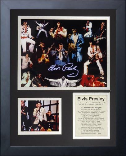 Legendák Soha nem hal meg Elvis Presley Bekeretezett Fotó Kollázs, 11x14-Es, (16182U)