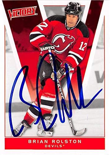 Autogramot Raktár 619729 Brian Rolston Dedikált Jégkorong Kártya - New Jersey Devils, SC - 2010 Felső szint Győzelem 117.