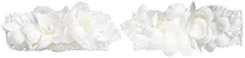 KESYOO 2db Emuláció Rózsa Koszorú, Egyedi Dekoratív Karkötő Esküvői Ellátás (Fehér) Menyasszonyi Koszorú Dekoráció