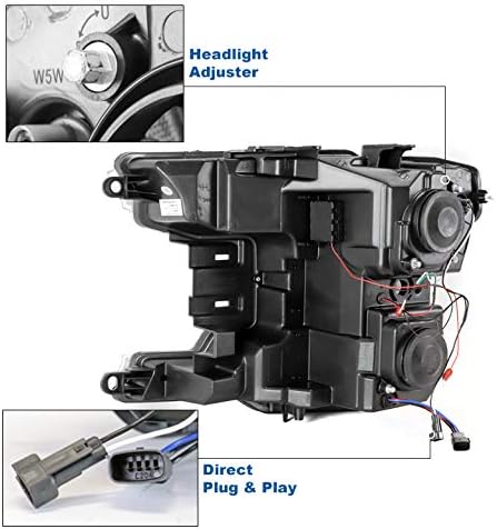ZMAUTOPARTS LED Cső Szekvenciális Jel Projektor Lámpa Króm w/6.25 Fehér DRL Kompatibilis 2018-2020 Ford F-150