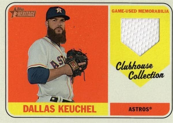 Dallas Keuchel játékos kopott jersey-i javítás baseball kártya (Houston Astros) 2018 Topps Örökség Klubház Gyűjtemény CCRDK