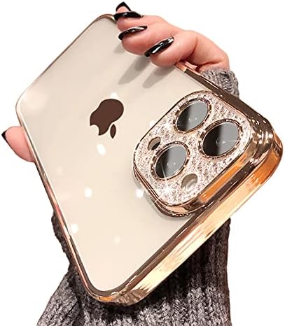 COOWEEK Tiszta Ügy, hogy az iPhone 12 Pro Max Esetben Csillogó,Luxus Aranyos, Szikrázó, Strasszos Esetben a Bling Kamera