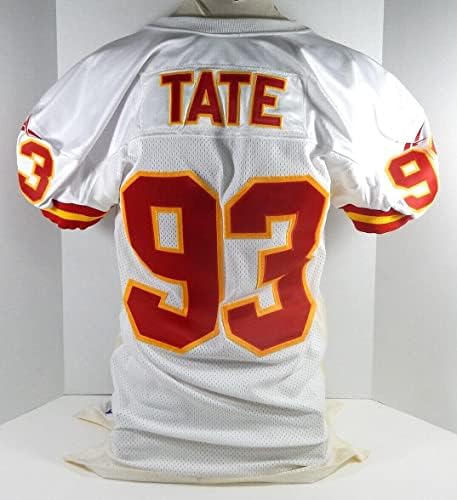 1997-ben a Kansas City Chiefs Tate 93 Játék Kiadott Fehér Jersey 46 DP33188 - Aláíratlan NFL Játék Használt Mezek