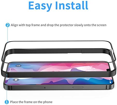 Bewahly képernyővédő fólia Kompatibilis az iPhone 12 mini (5.4 Inch),(Szélét 3D-s Lefedettség) Edzett Üveg kijelző Védő fólia,(Orientációs