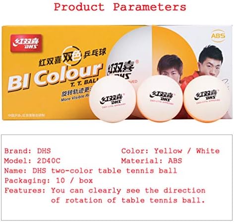 DHS 40+ ABS Bi Color asztali Tenisz Labdák; 10 Golyó/Doboz
