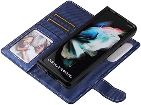 Védő Flip Esetben 2 az 1-ben Levehető Pénztárca tok Samsung Galaxy Z Fold4/Galaxy Z Fold 4 5G az Esetben,Prémium bőrtok Beépített