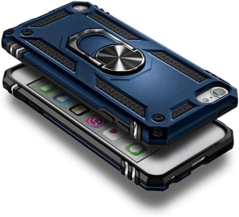 NZND tok iPod Touch 7, iPod Touch 5/6 együtt Edzett Üveg kijelző Védő fólia, Fém Mágneses Gyűrű Tartót, Teljes Test Katonai