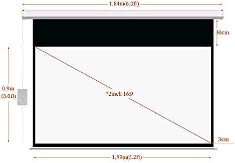 IULJH 72 cm 16:9 Elektromos Kivetítő Képernyő Matt Fehér LED LCD Film Motoros Kivetítő Képernyő