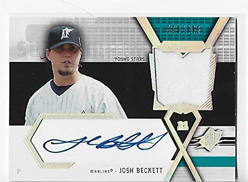 Josh Beckett 2004 Felső szint SS-JB Játék Használt Jersey-Jersey Autogram Kártya - Dedikált MLB Mezek
