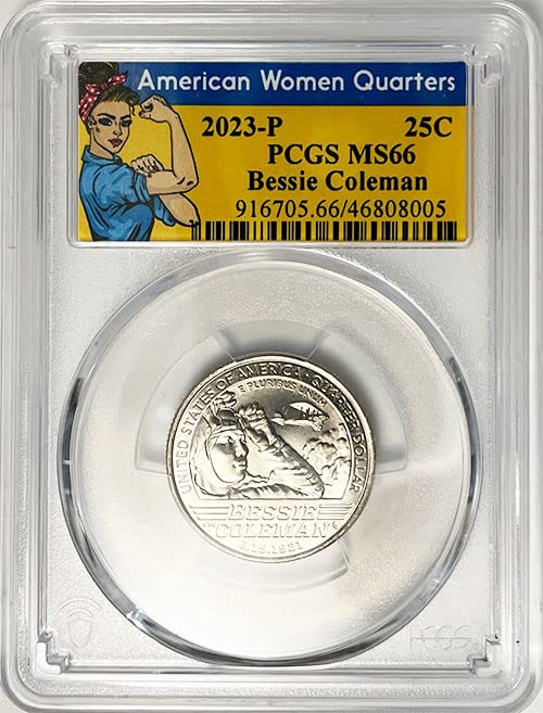 2023 P BU-Amerikai Nők Negyede Bessie Coleman Negyed MS 66 Rosie Címke PCGS