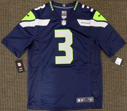 A Seattle Seahawks Russell Wilson Dedikált Kék Nike Jersey Méret M RW Holo Raktáron 159119 - Dedikált NFL Mezeket