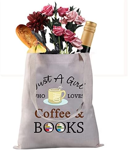 Csak egy Lány, Aki Szereti a Könyveket, Kávé Ajándékok, vászonszatyor, Kávét Könyveket Szerető Ajándék Olvasók Ajándékok