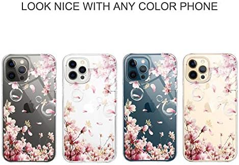 RXKEJI Tiszta Ügy Kompatibilis az iPhone 12 Pro Max Aranyos Lányok Virágos TPU Design, Puha, Vékony, Rugalmas Szilikon Fedél