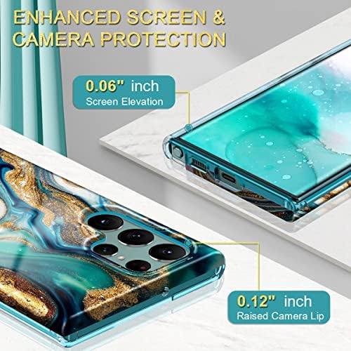 Btscase Samsung Galaxy S22 Ultra 5G az Esetben, Arany Glitter Bling Márvány Nehéz Vissza Vékony, Elegáns, Tartós Ütésálló
