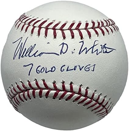 William D. Fehér Aláírt MLB Baseball SZÖVETSÉG W175121 w/ 7 Arany Kesztyű Felirat - Dedikált Baseball