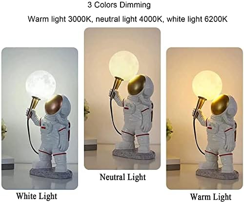 ISSPTYB Űrhajós asztali Lámpa 16 Űrhajós Éjjeliszekrény Lámpa 3D Hold asztali Lámpa Gyermekek Szoba, Gyerek Szoba, LED Szabályozható