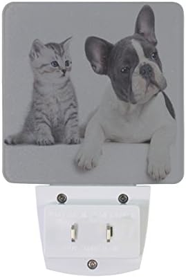 Naanle Készlet 2 Macska, Kutya a Brit Cica francia Bulldog Kiskutya Automatikus Érzékelő LED Alkonyat Hajnal Éjszakai Fény