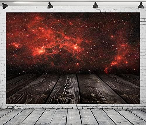 CORFOTO 9x6ft Szövet Piros Galaxy Hátteret Köd Hátteret Kozmikus Téma Fotózás Háttér Galaxy Fotó Csillagos Ég Stardust Kép