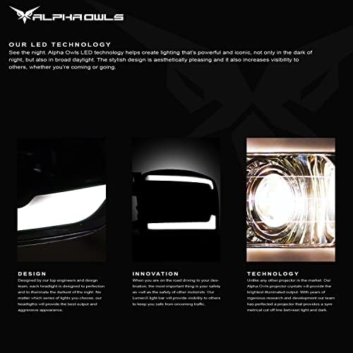 Alfa Baglyok 8711583 Projektor Fényszóró Fehér LED Bar - Fekete Borostyán Illik 2014-2021 Toyota Tundra SR / SR5 / Korlátozott/TRD